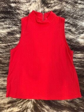Anthropologie Sleeveless Mock Neck Camisole in Bright Red